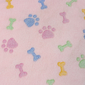 Bù đắp in xương <span class=keywords><strong>Paw</strong></span> in mô hình 100% polyester hai mặt flannel Fleece vải cho nhà hàng dệt may - Product Image 5