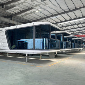 Casas de <span class=keywords><strong>piscina</strong></span> de cápsulas prefabricadas Salón de paredes de vidrio templado Low-E incorporado <span class=keywords><strong>para</strong></span> Villa Oficina Material de panel sándwich duradero - Product Image 2