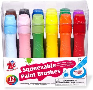 Pintura Tempera Lavable No Tóxica, Kit de Pintura para Manualidades Infantiles de 12 Piezas, 24 ml 28 ml, Pinturas para Pósteres a Base de Agua Exprimibles - Product Image 3