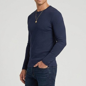 <span class=keywords><strong>Camisas</strong></span> Henley de Algodón para <span class=keywords><strong>Hombre</strong></span>, <span class=keywords><strong>Manga</strong></span> <span class=keywords><strong>Larga</strong></span>, Tejido Acanalado, Corte Ajustado, Cuello con Botones, Elásticas y Ligeras - Product Image 4