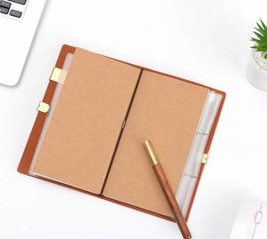 A6 Mahogany Pen Set Hand Ledger 2-Piece <b>Notebook</b> Gift Box Strap Travel <b>Diary</b> Emboss Logo Graduation Christmas Back School - Product Image 4