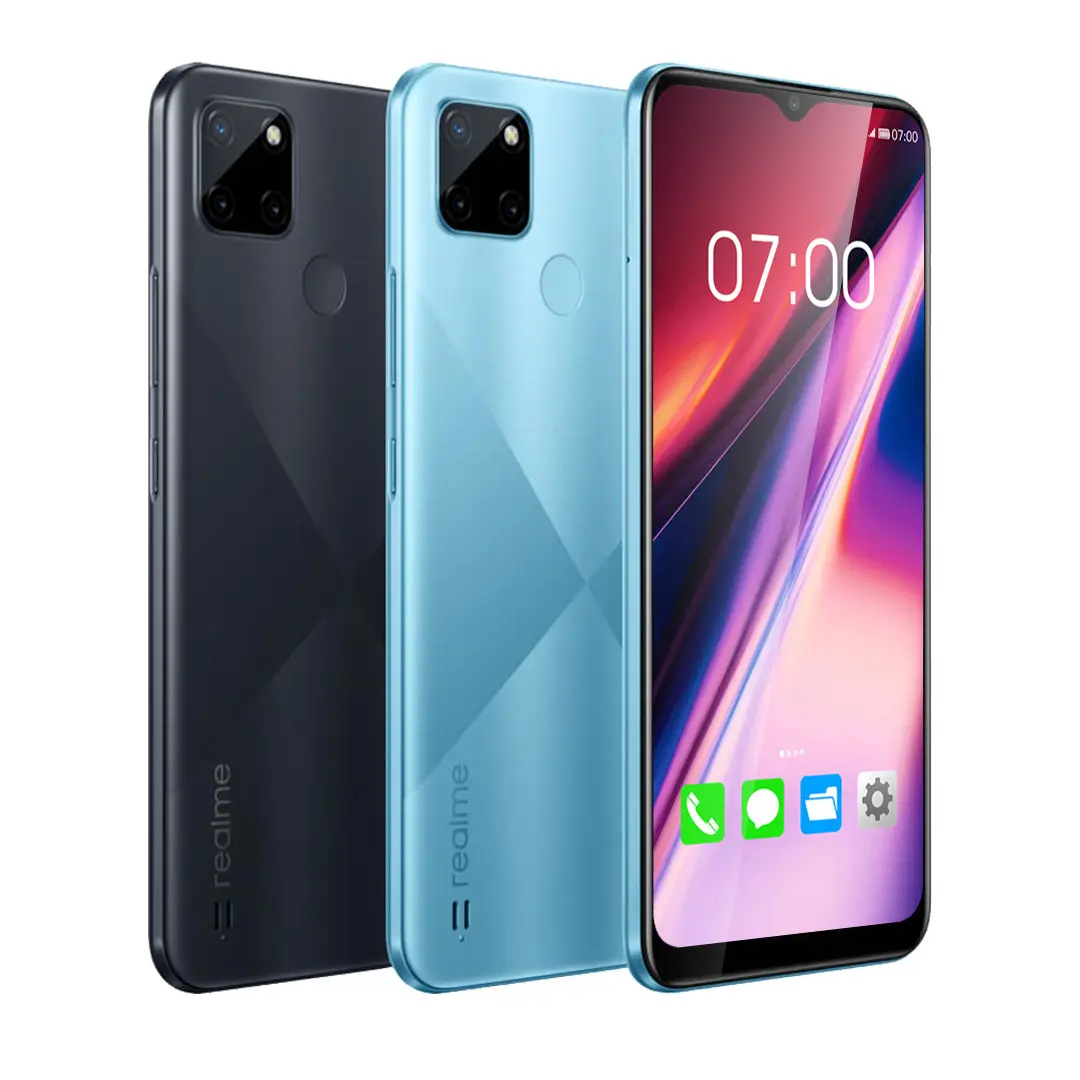 Realme C21Y 6 5 인치 5G 스마트 폰 옥타 코어 프로세서 지문 잠금 해제 유리 바디 쿼드 후면 카메라