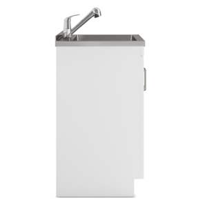 DB 24 \ "Kyle blanc armoire à linge avec robinet et évier en acier inoxydable - Product Image 3