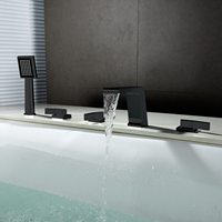 Robinet de baignoire haut de gamme en laiton, effet cascade, finition bronze, mitigeur à poignée unique, valve en céramique, pour usage hôtelier, design moderne