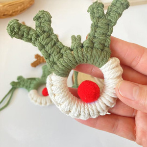 Đồ trang trí cây Giáng sinh treo tường Giáng sinh Hươu Mặt dây chuyền Quà Tặng Giáng sinh dệt thủ công món quà Giáng sinh vòng tròn trang trí - Product Image 4