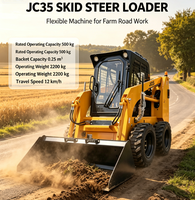 Chargeuse compacte sur roues légère JC35, vitesse de déplacement de 12 km/h, mini-chargeuse pour travaux d'excavation de terrains de villas et aménagement paysager