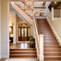 2025 Yimu personnalisé en acier inoxydable bois escalier main courante meubles de maison de luxe en laiton matériel pour balcon Villa centre commercial Foshan