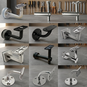 Soporte de Pasamanos Moderno de Acero Inoxidable con Acabado Satinado para Terraza, Pared, Hotel y Escalera, para Barandilla de Tubo y Uso en Centros Comerciales - Product Image 3