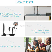 Amplificateur d'antenne TV magnétique en plastique intérieur/extérieur Décodeur HDTV numérique pour signaux DVB-2 ISDB-T ATSC DTMB