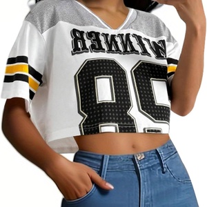 Jersey for Men Sports Oversized Graphic Stripe Trim V Neck <b>Drop</b> Shoulder Short Sleeve Quick Dry Summer T-Shirts - Product Image 4
