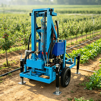 Machine de forage de puits d'eau mobile diesel agricole Mikton 22HP, foreuse montée sur roues, profondeur maximale 180m, équipement d'irrigation agricole