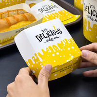 Emballages jetables pour la restauration rapide à emporter, boîtes à hamburgers personnalisées avec logo imprimé, boîtes écologiques pour frites et poulet frit
