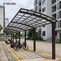 Toit en polycarbonate arqué sur mesure en aluminium pour les grossistes, utilisation en extérieur, imperméable, profilé 1,2-4,0 mm, abri de voiture