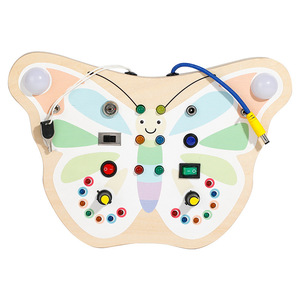 ONSHINE/Childhood Infinite LED Busy Board Bois Matériel Apprentissage Précoce Simulation Électronique Switch Board Jouet pour Enfants - Product Image 1