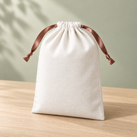 Sac à bougies en coton et lin de haute qualité à fond rond avec cordon de serrage, pochette à bougies, sac à cosmétiques en mousseline de coton naturel, sac anti-poussière