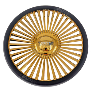 Volante forjado de 15 pulgadas con acabado personalizado en oro cepillado/oro cromado/plateado cepillado para autos clásicos - Product Image 4