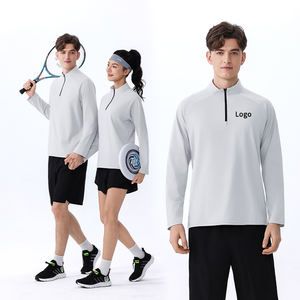 Spring Autumn Quick Dry Long Sleeve Athletic Half Zip Fitness Clothing <b>Tops</b> Stretch Running Gym <b>Tshirt</b> - Product Image 3