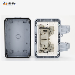 เต้ารับติดผนังกันน้ำ JY สำหรับภายนอกอาคาร 2 ช่องเสียบ IP66 วัสดุ ABS มาตรฐานการต่อสายดิน 240V แบบปลั๊ก UK - Product Image 3
