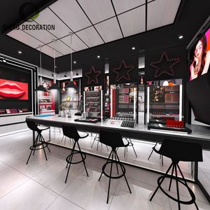 Factory Custom Cosmetic Shop <b>Display</b> Showcase Modern Cosmetic Shop <b>Display</b> <b>Stand</b> Table with <b>Acrylic</b> Hole Design for Products - Product Image 4