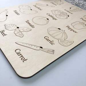 Rompecabezas de madera ecológico con forma de vegetales, juego educativo para niños que mejora las habilidades motoras, la resolución de problemas y la creatividad - Product Image 1