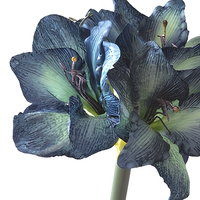 Realistische Seiden-Amaryllis Künstliche Blume Vintage Herbstfarbe Einzelstiel Blumen-Deko für Hochzeitsfotografie Heimdekoration
