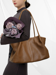 Bolsos informales de cuero genuino de alta calidad para mujer, bolsos de hombro tipo bandolera de diseñador, bolso de mano de gran capacidad, bolsos para mujer - Product Image 4