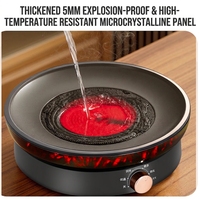 Réchaud électrique multifonction en céramique avec commande par bouton, pour la maison, le camping en plein air, avec plaque de cuisson pour la préparation du thé et le barbecue
