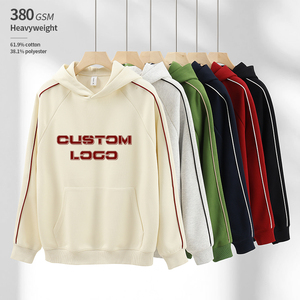 เสื้อฮู้ดแร็กแลนแบบยูนิเซ็กซ์ หนัก 380 GSM ผ้าฝ้าย 61.9% โพลีเอสเตอร์ 38.1% สกรีนโลโก้ได้ ทรงโอเวอร์ไซส์ คุณภาพสูง สไตล์สตรีทแวร์ - Product Image 1