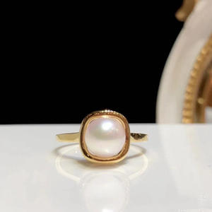 10143DIY Accesorios de Perlas, Anillo de Plata S925, Base Cuadrada para Anillo, Anillo de Moda para Incrustar Perlas de 8-9mm, Estilo Moderno para Mujer - Product Image 1