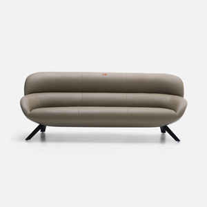 Aobin Executive Sofa Coffee Brown Modern Minimalist <b>Office</b> Hotel Lobby Sofa With Embossing Leather - Product Image 5