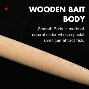 Bouchon de cèdre de 4,6,8 pouces bouchons de pêche leurre en bois cèdre naturel entièrement pour attraper le thon marlin et autres poissons carnivores - Product Image 5