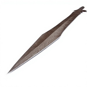 Épée longue en acier Damas sur mesure, pointe de lance, lame de 4 mm d'épaisseur, manche en bois de rose et d'olivier, lame simple, OEM - Product Image 6