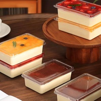 Boîtes à pâtisserie jetables en plastique de qualité alimentaire, vente chaude, pour bonbons, desserts, tranches de gâteau, pudding, boîte transparente