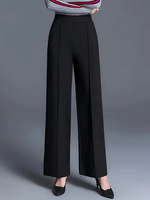 Pantalon coupe bootcut texturé raffiné pour femme, idéal pour le bureau, avec coutures verticales surélevées et taille haute
