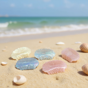 Fermaglio per capelli a forma di stella marina da 10 cm, iridescente, per donna, accessorio per capelli alla moda - Product Image 2