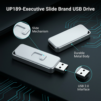 Logo Kustom USB 2.0/3.0 Kecepatan Tinggi Flash Drive Logam Geser Eksekutif Hadiah Bisnis Multi-Warna Portabel Garansi 1 Tahun