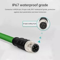 Connecteur RJ45 codé M12 8P, câble de jonction, prise mâle/femelle étanche, conducteur en cuivre pur, gaine en PVC hautement flexible, code B/C/D/X