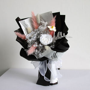 Offre Spéciale <span class=keywords><strong>Pas</strong></span> <span class=keywords><strong>Cher</strong></span> <span class=keywords><strong>Éternelle</strong></span> Vraie Fleur Sèche Conservée <span class=keywords><strong>Rose</strong></span> Mariage Emballage Blanc Bouquet De Mariée - Product Image 2