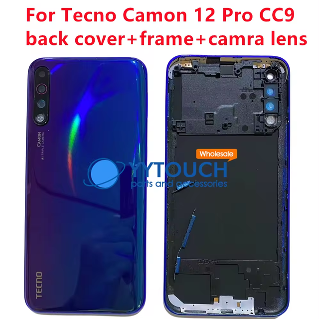 For Tecno Camon 12 Pro CC9 Back Battery Cover Rear Panel Door