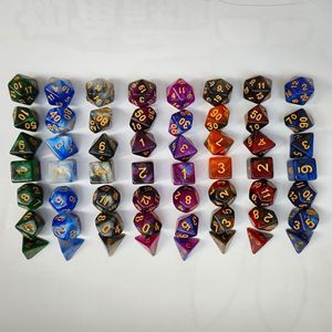 Juego de dados acrílicos de poliedro de dos colores para mazmorras <span class=keywords><strong>y</strong></span> <span class=keywords><strong>dragones</strong></span>, juegos de mesa, logotipo personalizado ecológico, estilo de mazmorras de <span class=keywords><strong>dragones</strong></span>, 1 unidad - Product Image 3