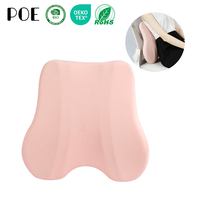 Coussin de soutien lombaire ergonomique pour chaise de bureau, rembourrage en mousse à mémoire de forme, technique de couture, tissu en soie de lait, amovible et lavable