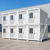 Maison conteneur modulaire préfabriquée à deux étages, démontable et à assemblage rapide, pour bureau de chantier et gestion de projets