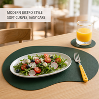 Napperons de table réutilisables en cuir PU imperméable, isolants et épais, prix usine, pour cuisine et salle à manger, personnalisation professionnelle
