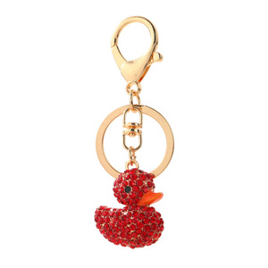 Llavero de pato de cristal con diamantes de imitación, colgante metálico 3D, dije de moda, lindo mosquetón para bolso, regalo - Product Image 6