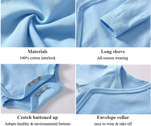 Ropa de Bebé Unisex Personalizada 100% Algodón Peinado, Body Liso para Bebés de 0 a 3 Meses, Mameluco para Recién Nacidos - Product Image 6