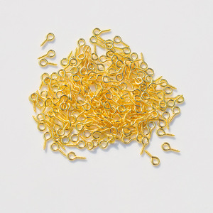 Vis à œil pour bijoux, formes variées, en fer plaqué, pour la fabrication de bracelets, 200 pièces par sac - Product Image 4