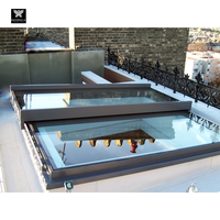 Fenêtre de toit coulissante moderne à commande à distance, ouverture automatique, grande taille, en aluminium et verre, pour maison et villa