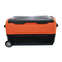 Réfrigérateur portable 12V 24V à double zone en ABS avec compresseur DC, poignée et roues, rangement indépendant pour le camping
