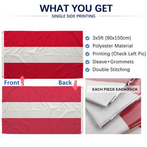 Bandiera Austriaca 3x5ft in Poliestere Stampa Monofacciale Occhielli in Ottone Cucita all'Ingrosso 3x5 90x150cm Bandiera della Repubblica d'<span class=keywords><strong>Austria</strong></span> - Product Image 3