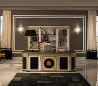 Table de bureau sculptée de style néoclassique européen combinaison villa grand appartement bureau lumineux bureau de luxe de grande classe